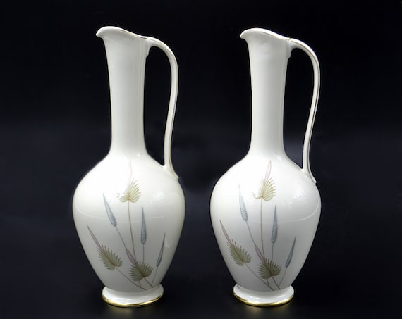 Eschenbach Bavaria Germany Ewers, Pair Of Porcelain Vases
