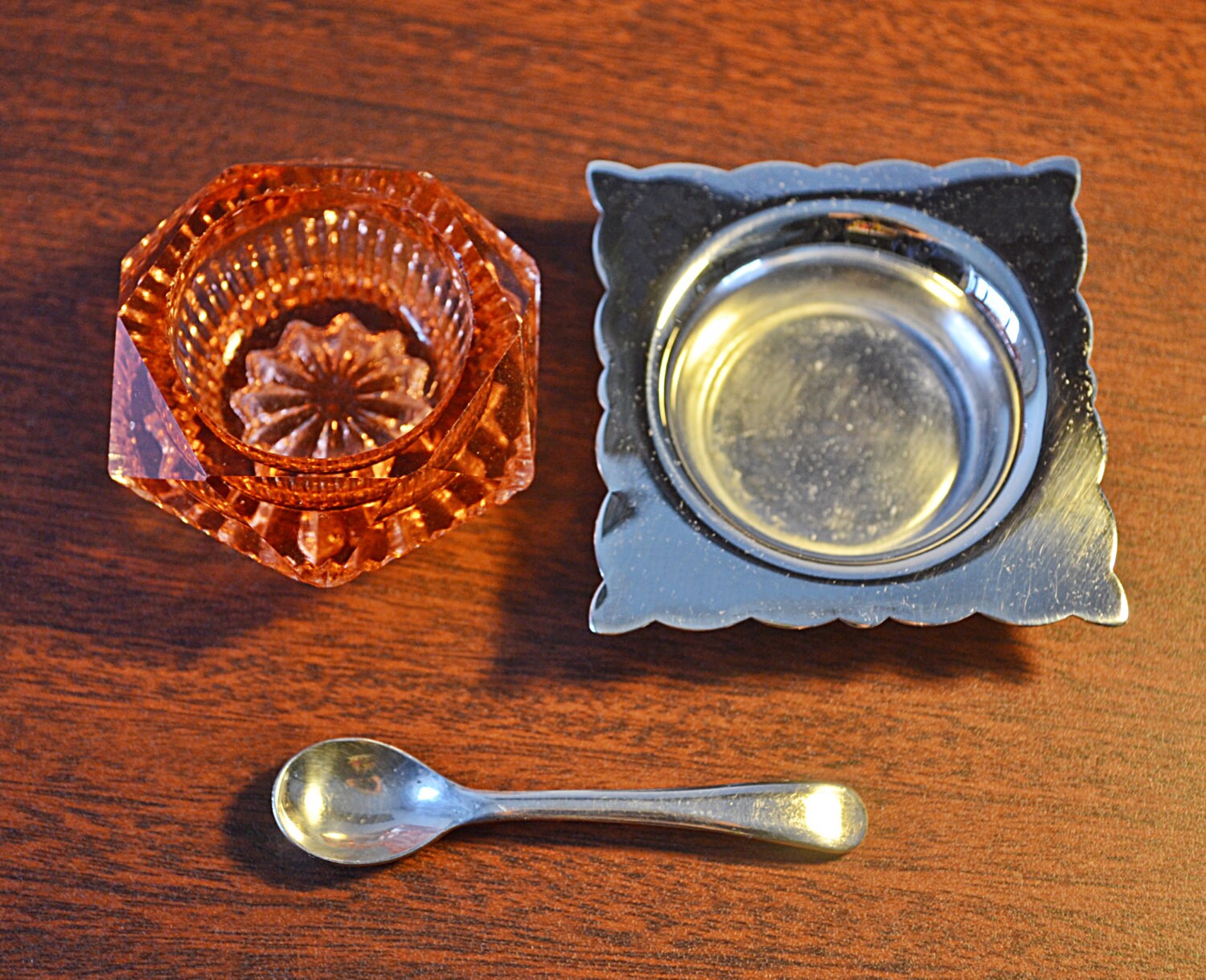 RESERVED FOR DEBBIE Vintage Antique Salt Cellars, Open