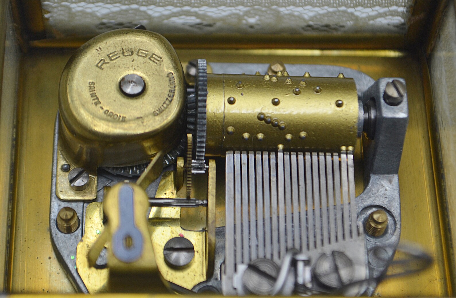 Reuge Glass Music Box Glass and Brass Ave Maria Gounod Etsy