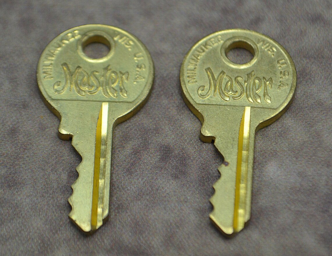 Set Of 12 Brass Master Lock Co Keys 5146 Lion Keys P493 Etsy