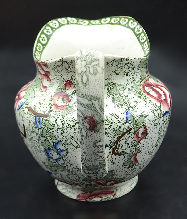 Leighton Pottery Chinese Rose Pitcher Bourne and Leigh Etsy