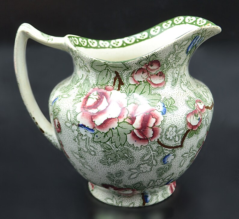 Leighton Pottery Chinese Rose Pitcher Bourne and Leigh Etsy
