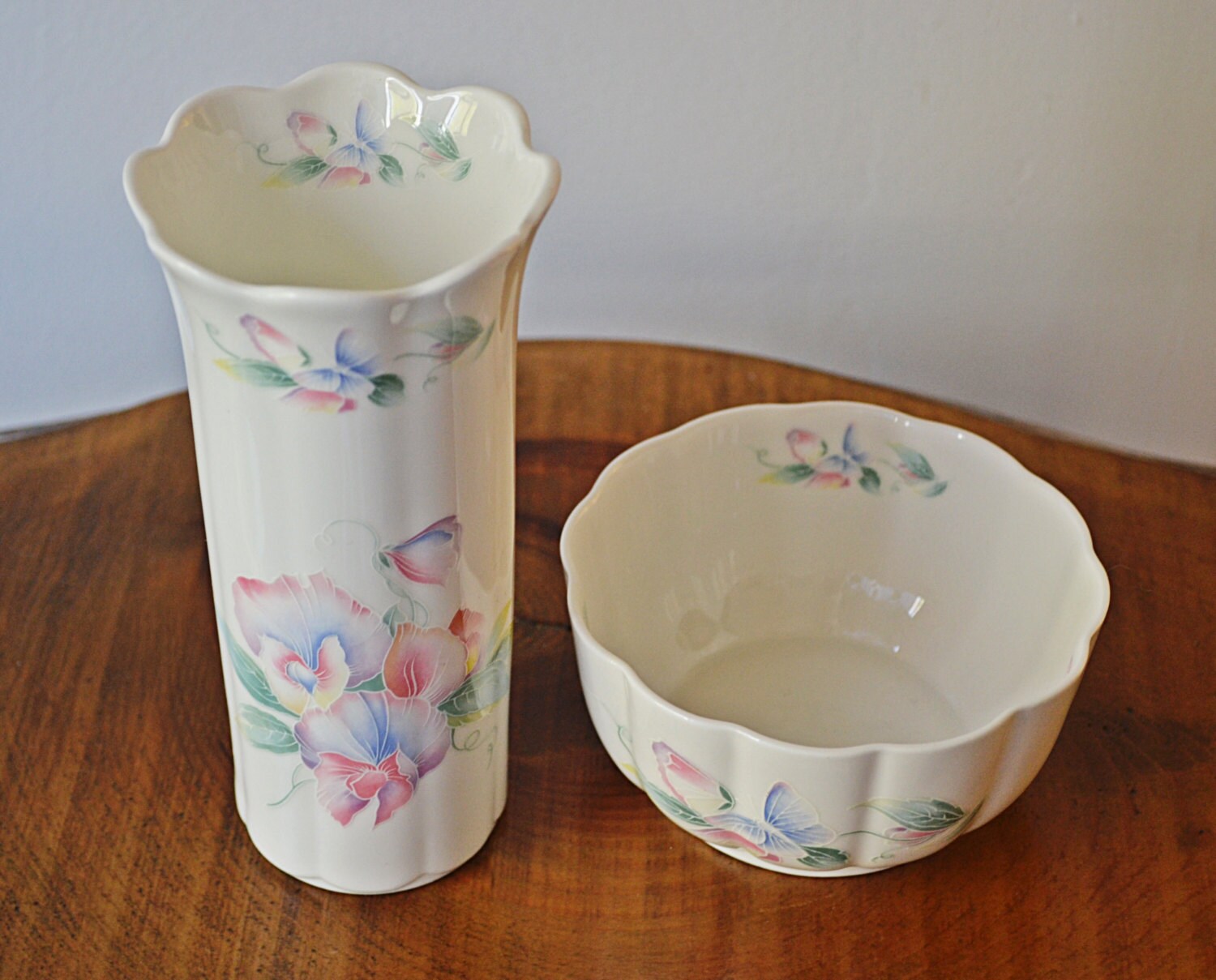 J Aynsley Little Sweetheart Vase And Bowl Vintage Porcelain Vase