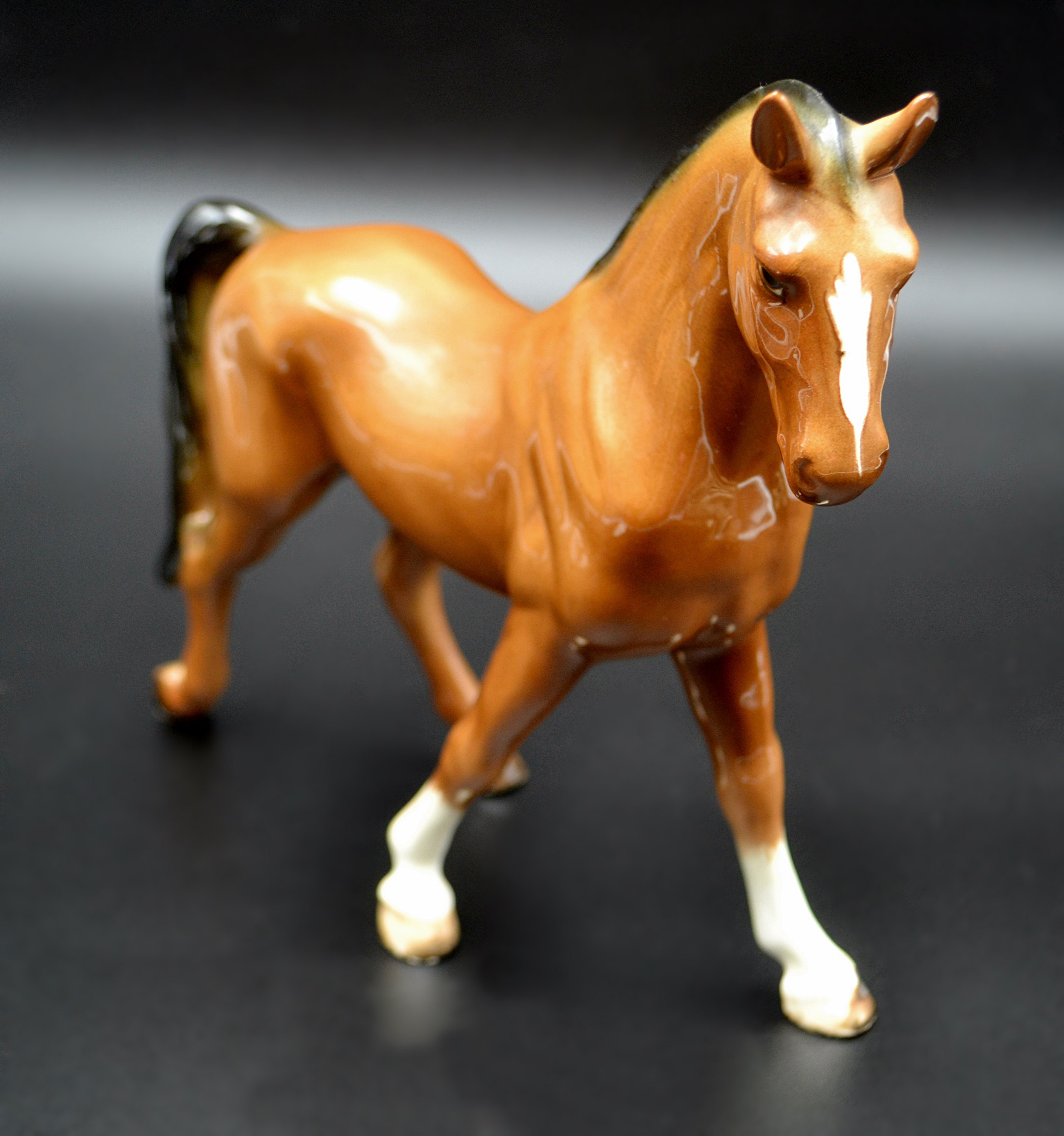 white porcelain horse statue