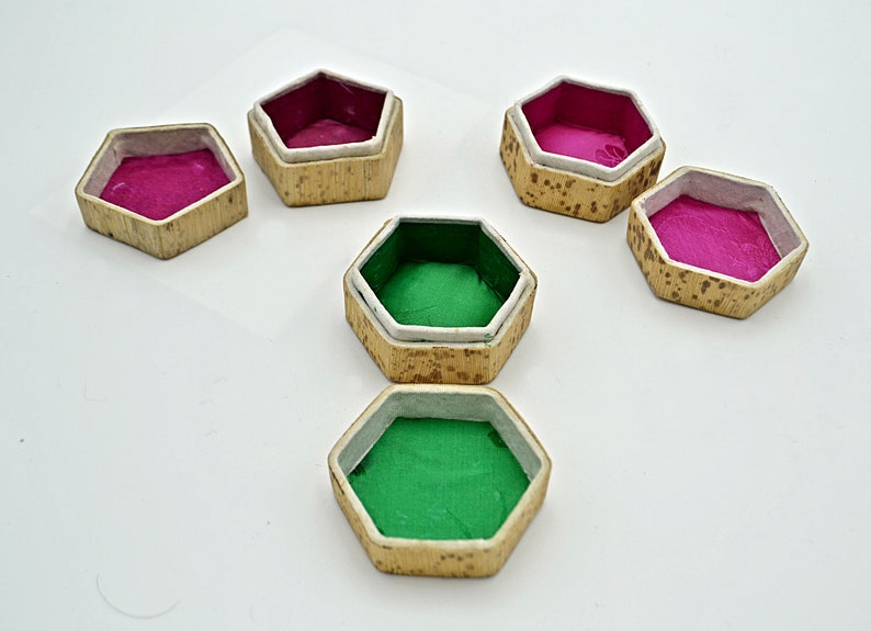 Lined Trinket Box Vintage Bamboo Ring Boxes