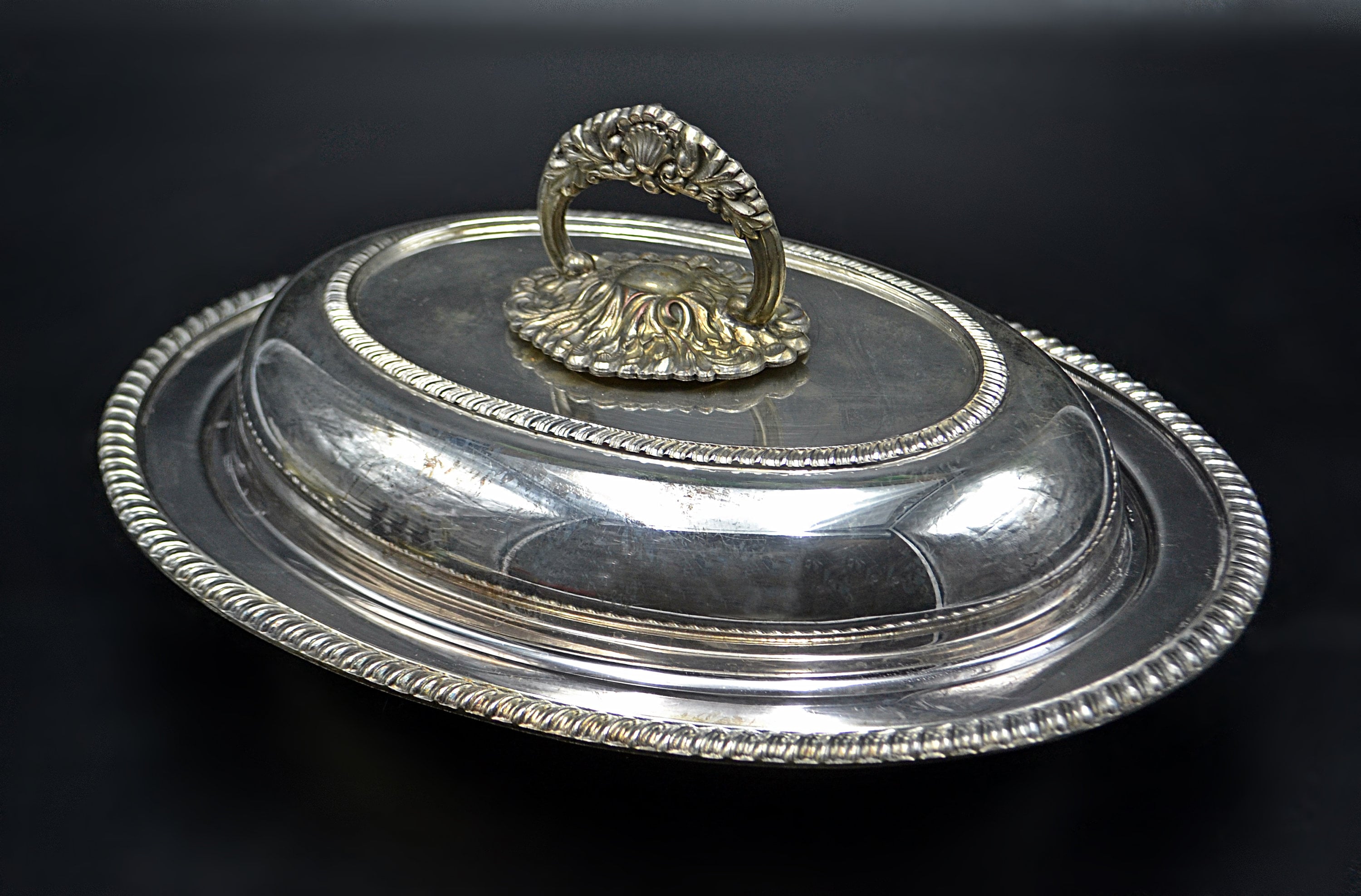 Sheffield Reproduction Silver Plate Covered Serving Dish With Etsy
