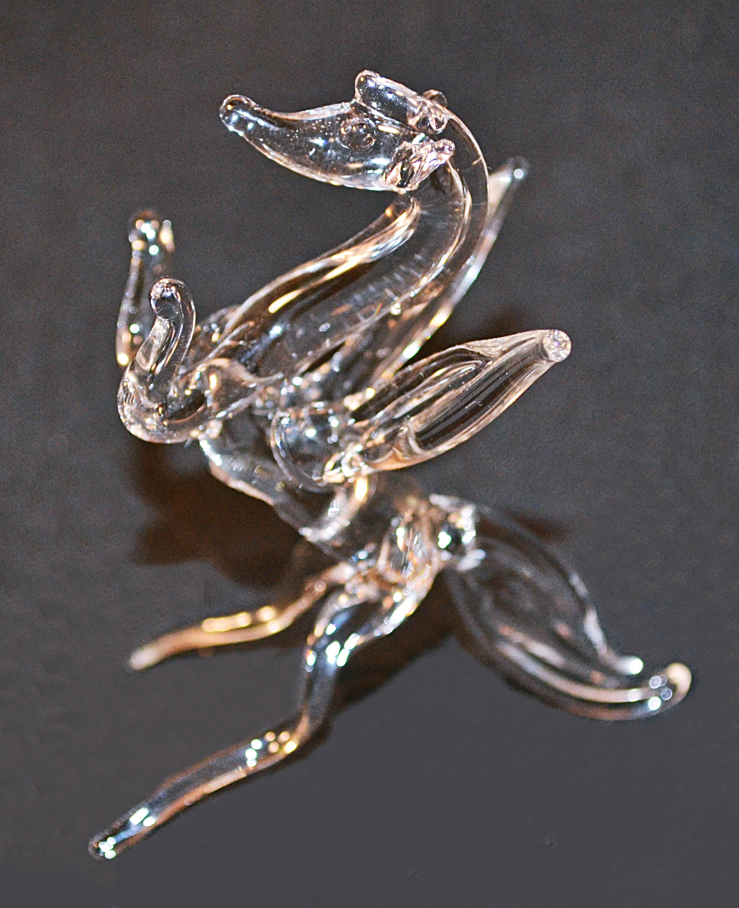 FREE SHIPPING Glass Figurines, Vintage Clear Glass Miniature Animals