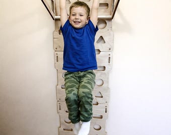 Panneaux muraux d'escalade modulaires pour enfants, barre de traction intérieure