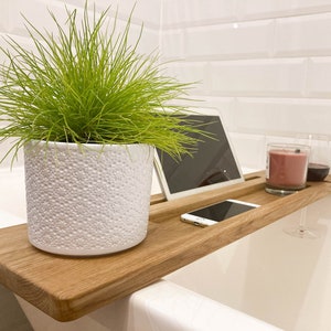 Badkarsbricka i massiv ek, badkarsbricka