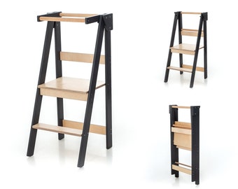 Foldable Kitchen Tower, Montessori Kitchen Tower, Space Saving Kitchen Tower