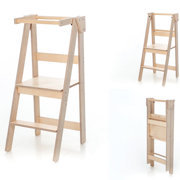 Foldable Kitchen Tower, Montessori Kitchen Tower, Space Saving Kitchen Tower