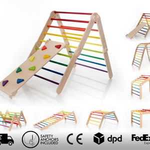 Rainbow color Transformable climbing triangle, Adjustable climbing triangle, Rainbow climber, ladder climber