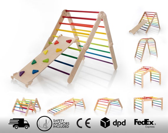 Rainbow Color Transformable Climbing Triangle, Adjustable Climbing  Triangle, Rainbow Climber, Ladder Climber 