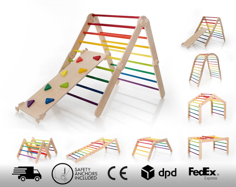 Transformable Pikler triangle and arch set, Climbing triangle, Kletterdreieck