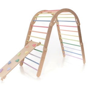 Pastel rainbow color Transformable climbing triangle, Adjustable climbing triangle, Rainbow climber, ladder climber image 4