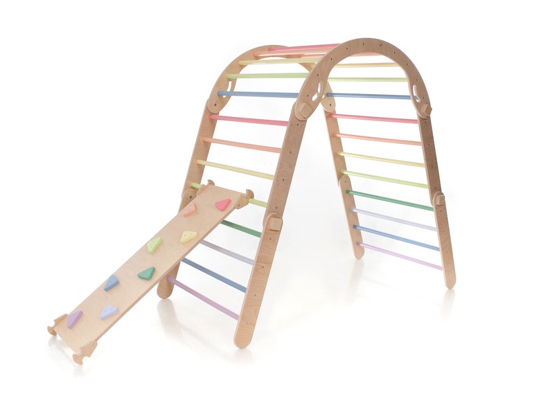 Pastel rainbow color Transformable climbing triangle, Adjustable climbing triangle, Rainbow climber, ladder climber image 4