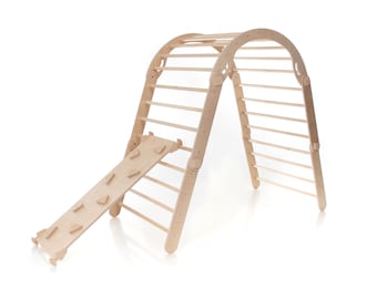 Ensemble triangle et arche d'escalade transformables, aire de jeu intérieure
