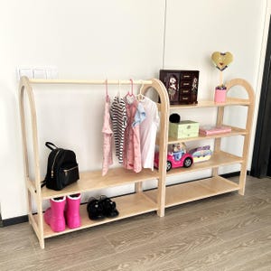 Children&#39;s Clothing rack, Toy storage, Montessori toy shelf, Open shelf