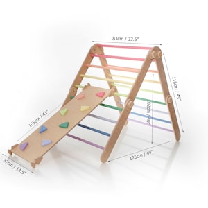 Pastel rainbow color Transformable climbing triangle, Adjustable climbing triangle, Rainbow climber, ladder climber image 5