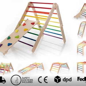 Rainbow color Transformable climbing triangle, Adjustable climbing triangle, Rainbow climber, ladder climber