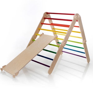 Color arco iris Triángulo de escalada transformable, Triángulo de escalada ajustable, Escalador arco iris, escalador de escaleras imagen 7