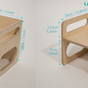 Set sedie cubo Montessori, set sedia e tavolo cubo, tavolo cubo Montessori, mobili Montessori immagine 5