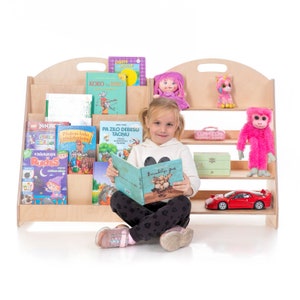 Montessori Bookshelf, Montessori Toyshelf, Toy Storage, Book Storage,