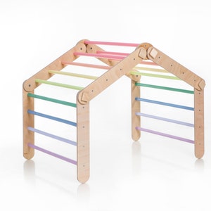 Pastel rainbow color Transformable climbing triangle, Adjustable climbing triangle, Rainbow climber, ladder climber Triangle only