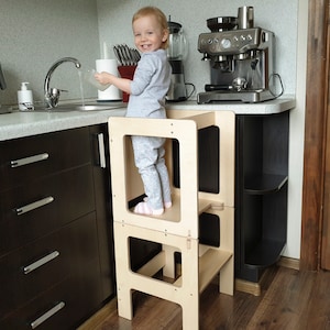 Kitchen helpers tower, Transformable kitchen tower, Foldable kitchen tower, Table and chair for children