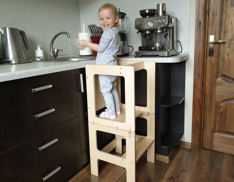 Kitchen helpers tower, Transformable kitchen tower, Foldable kitchen tower, Table and chair for children