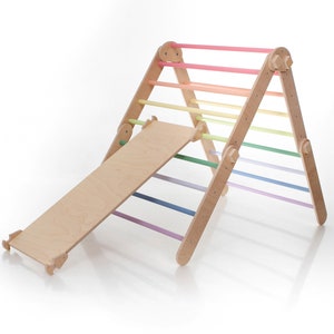 Pastel rainbow color Transformable climbing triangle, Adjustable climbing triangle, Rainbow climber, ladder climber image 7