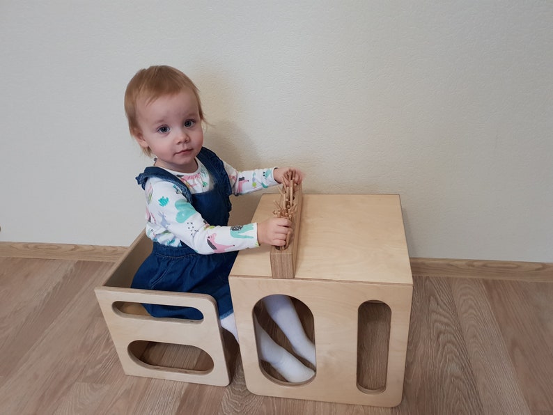 Montessori Cube Chair Set Cube Chair And Table Set Montessori Cube Table Montessori Furniture