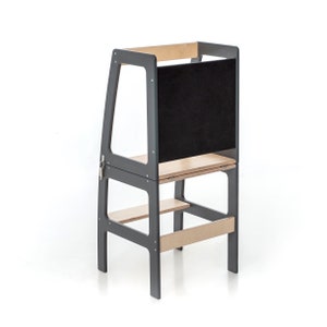 Foldable helper tower, Kitchen tower, Transformable helper tower with blackboard, Double colored image 7