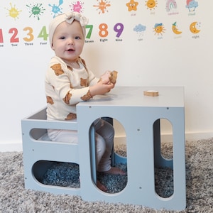 Montessori Cube Chair & Table Set: Baltic Birch Plywood Furniture