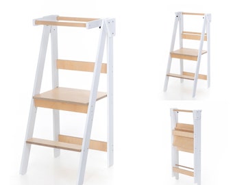 Foldable Kitchen Tower, Montessori Kitchen Tower, Space Saving Kitchen Tower