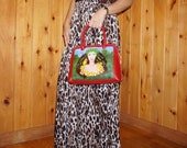 Hand-painted genuine leather bag (exclusive artwork quot Woman and Nature quot )