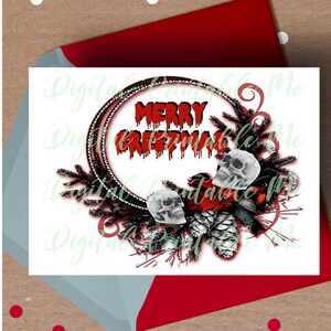 Merry Creepmas, alternative christmas, dark christmas card, gothic Christmas card, Goth card, printable card, gothic christmas