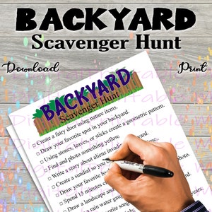Backyard Scavenger Hunt Printable Backyard Game Scavenger - Etsy
