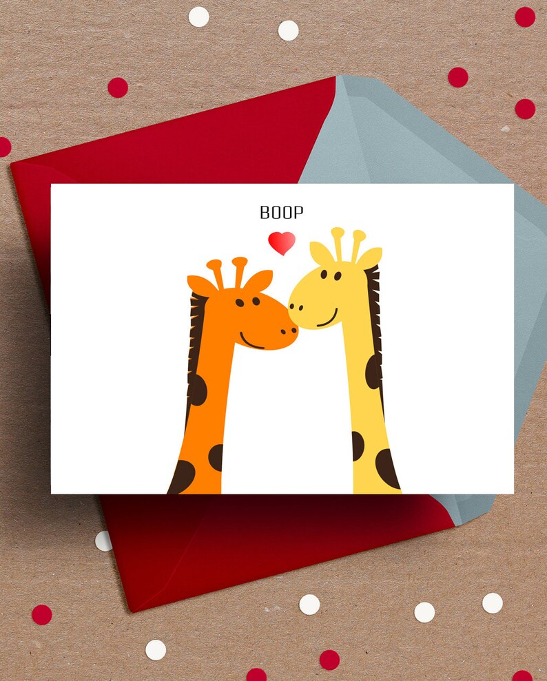 Printable Giraffe Card Valentine's Day Card Anniversary | Etsy