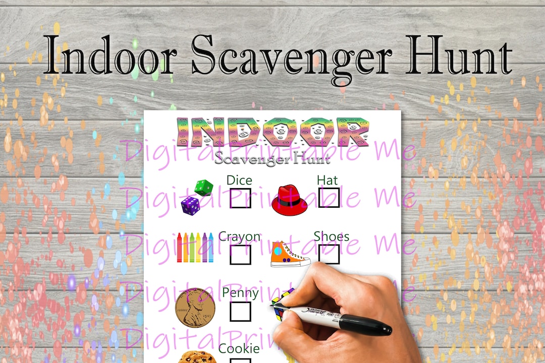 Indoor Scavenger Hunt Printable, Scavenger Hunt for Kids, Project ...