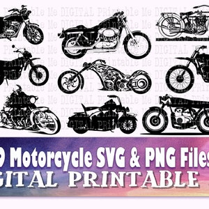 Motorrad, Svg Bundle, Silhouette, PNG, ClipArt, 9 Digital, Biker, Motorradfahrer, Biker, Fahrer, Motorsport