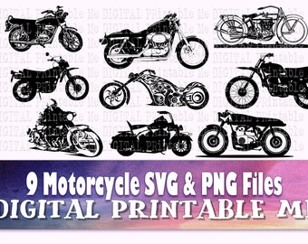 Motorcycle, svg bundle, silhouette, PNG, clip art, 9 Digital, biker, motorcyclist, biker, rider, motorsports