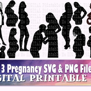 Ciąża Clip Art, pakiet svg, PNG, Cyfrowa sylwetka, wektor, sublimacja, cięcie, Macierzyństwo Dziecko, Kobieta w ciąży, oczekująca matka