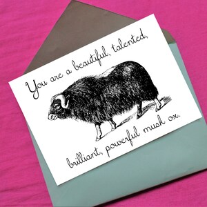 Tarjeta imprimible del día de Galentine, tarjeta de aliento, poderoso buey almizclero, cumplido, tarjetas del día de San Valentín, galentines, Leslie imprimible
