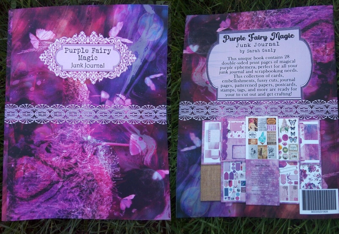 Purple Fairy Magic Junk Journal Kit Scrapbook Ephemera Book Cards Tags ...