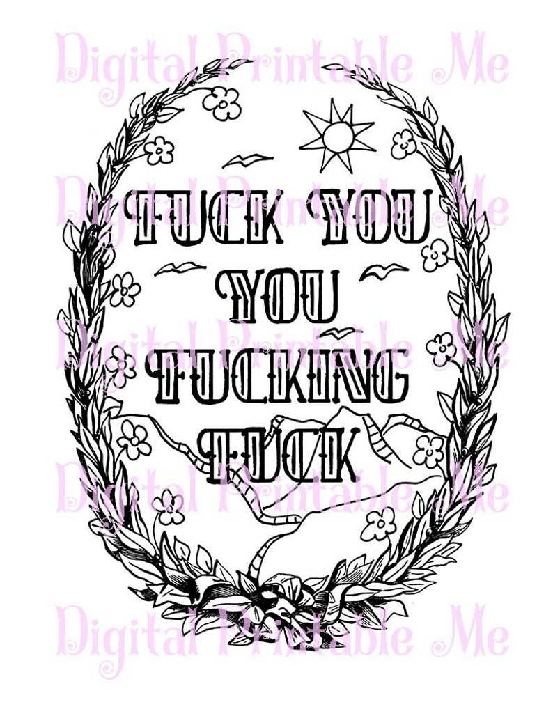 Download Curse Word Coloring Book Page Printable sweary Download | Etsy