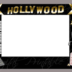Selfie Photo Booth Frame Printable Photo Prop Movie Frame Theater Hollywood themed 36&quot;x24&quot; 48&quot; x 36&quot;