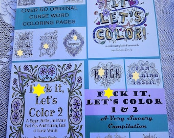 Swear Word Coloring Book, Physical, Hard copy, Curse Word, Cuss Word, Coloring pages woman gift adult colouring, words, mature, swear, sheet