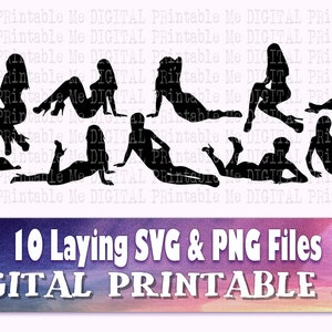 Sexy Frauen svg, Lady leg down, Silhouette Bundle, PNG Clip Art, 10 verführerische Frauen, sitzende Bilder, Vektor Cut Datei, flirty pose, posieren