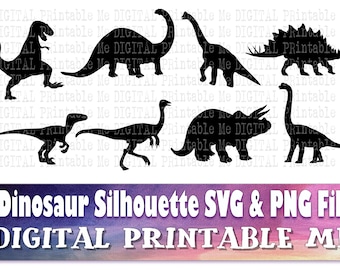 Dinosaur svg, clip art png,  silhouette bundle, PNG, clip art, 8 Digital, , jurassic, trex, dino